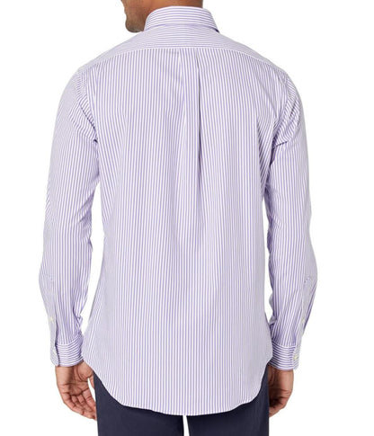 Classic Fit Striped Stretch Poplin Shirt