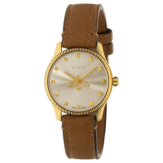 Women's Swiss G-Timeless Slim Taupe Leather Strap Watch 29mm