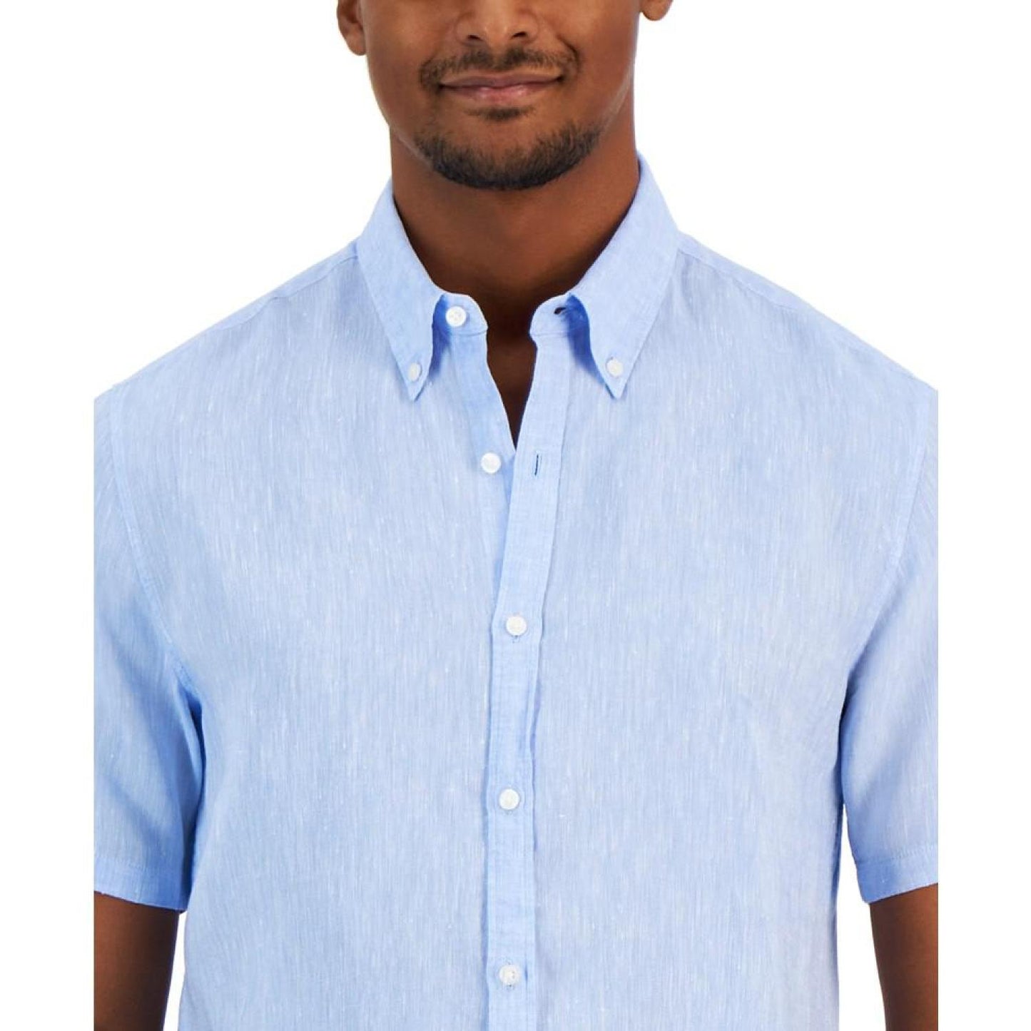 Men's Slim-Fit Yarn-Dyed Linen Shirt