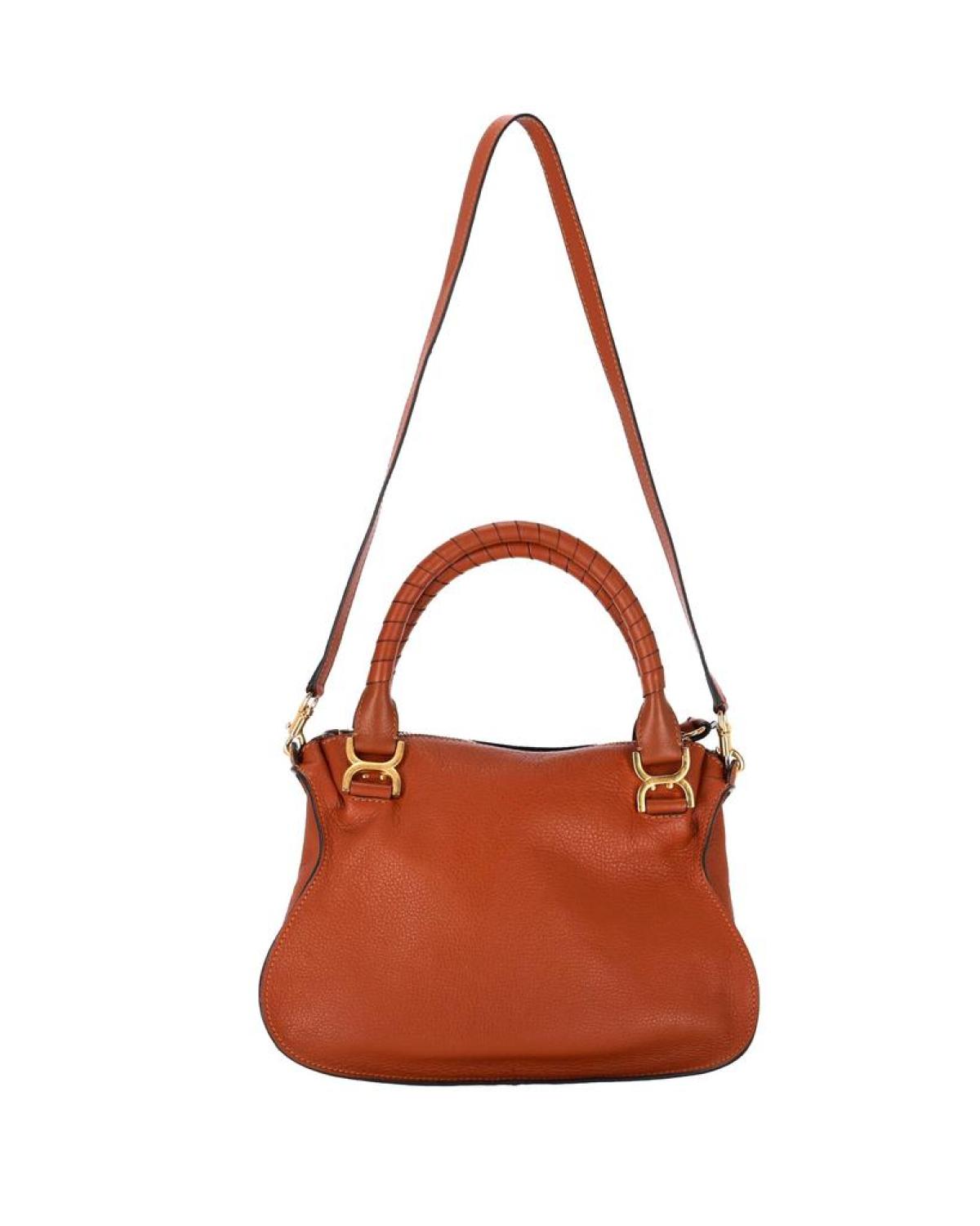 Chloe Medium Marcie Bag in Brown Leather