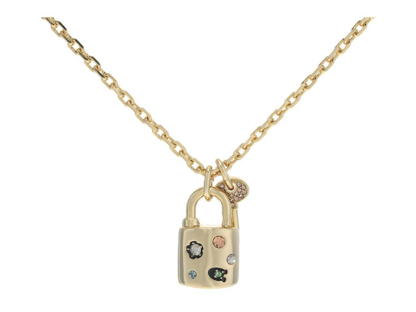 Signature Gem Padlock Pendant Necklace