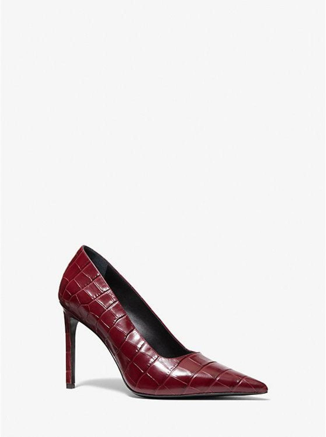 Martine Crocodile Embossed Leather Pump