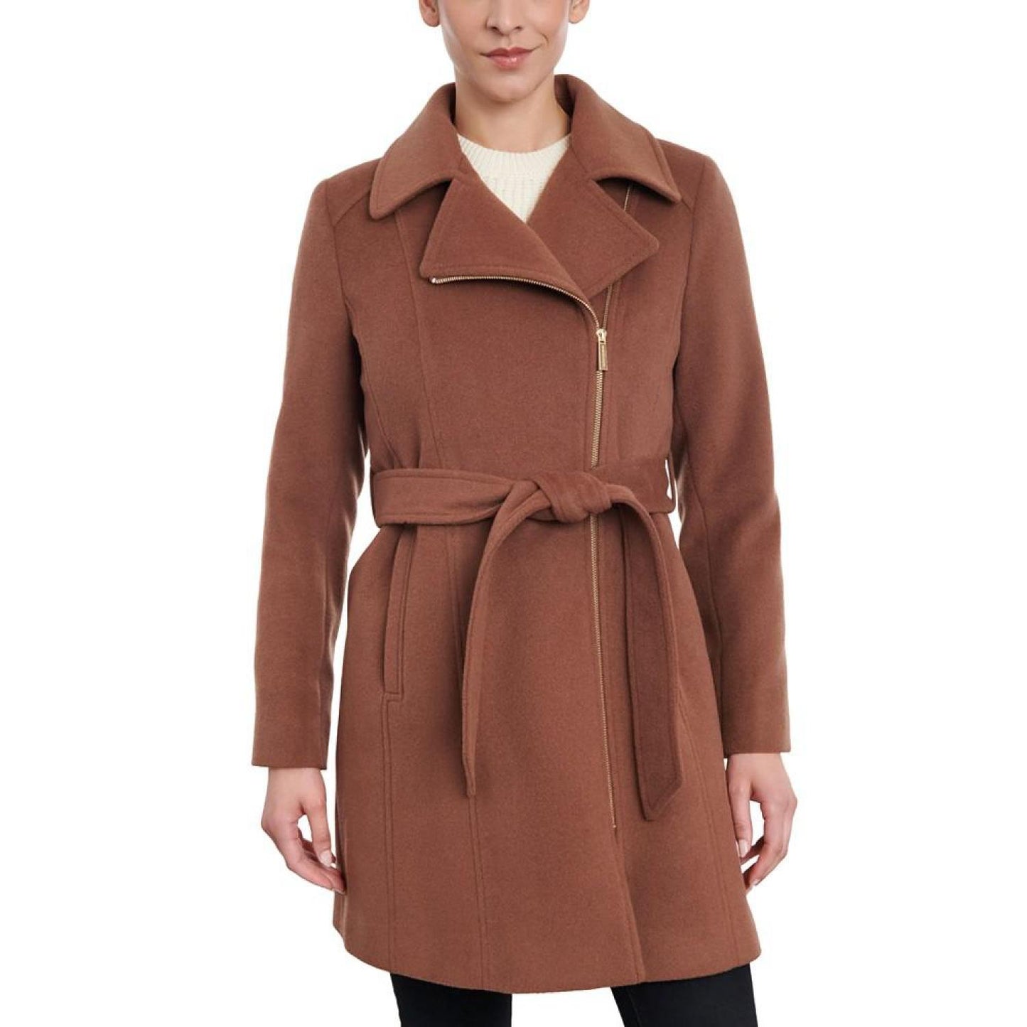 Women's Asymmetric Wool Blend Wrap Coat