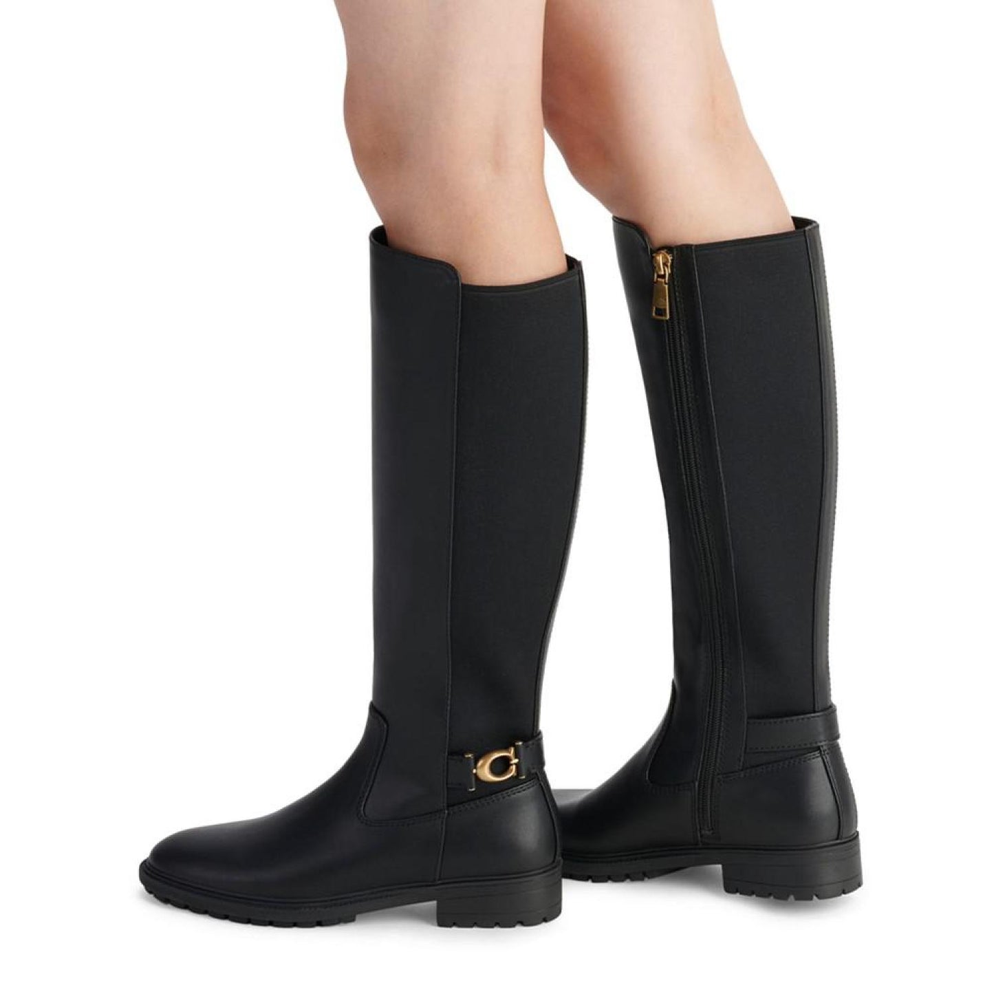 Women's Faith Buckled Lug-Sole Riding Boots