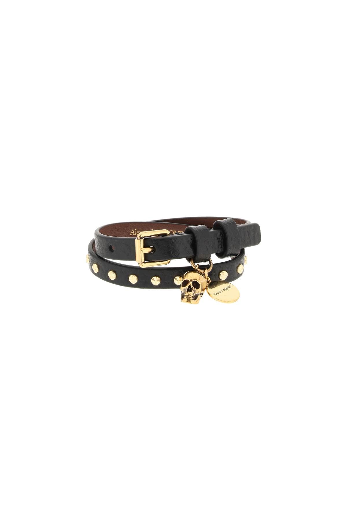 Alexander mcqueen double wrap bracelet with studs