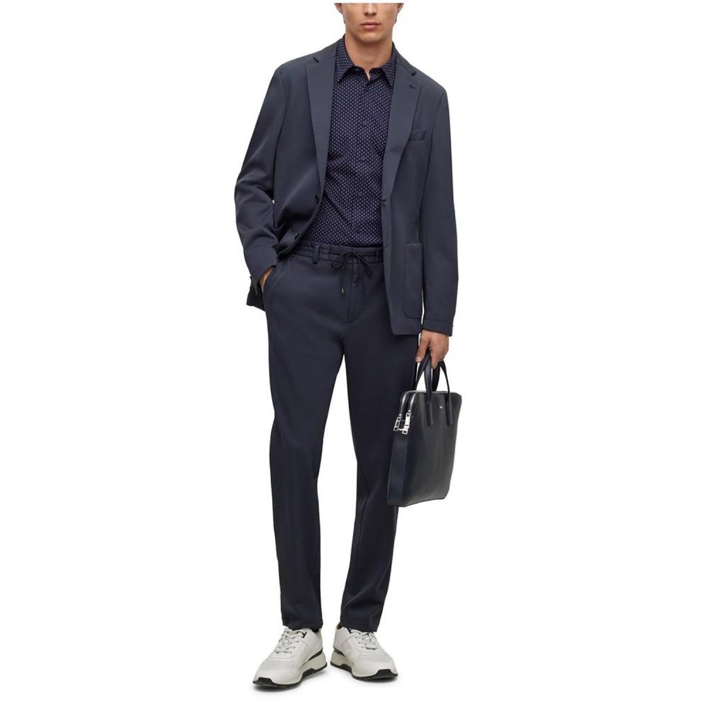 Men's Micro-Patterned Performance Slim-Fit Trousers