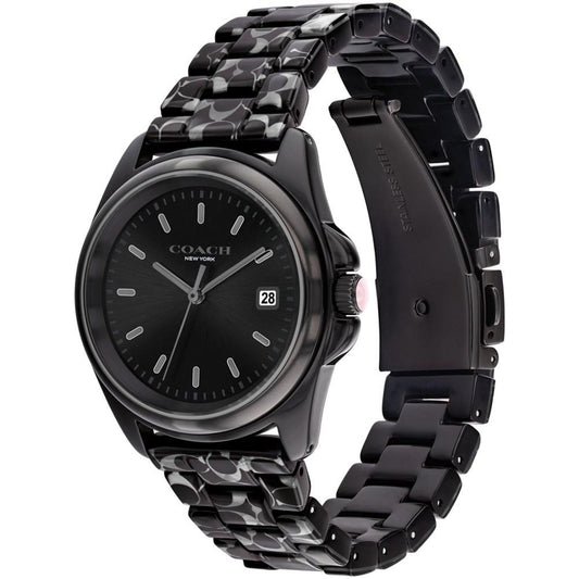 Women's Greyson Black Tortoise Signature C Resin Watch, 36mm