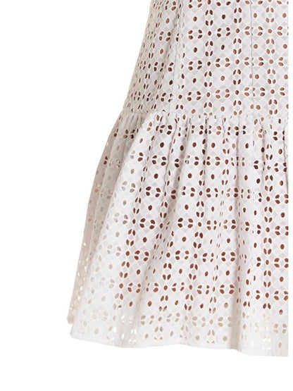 Michael Kors Sangallo Eyelet Flared Mini Dress