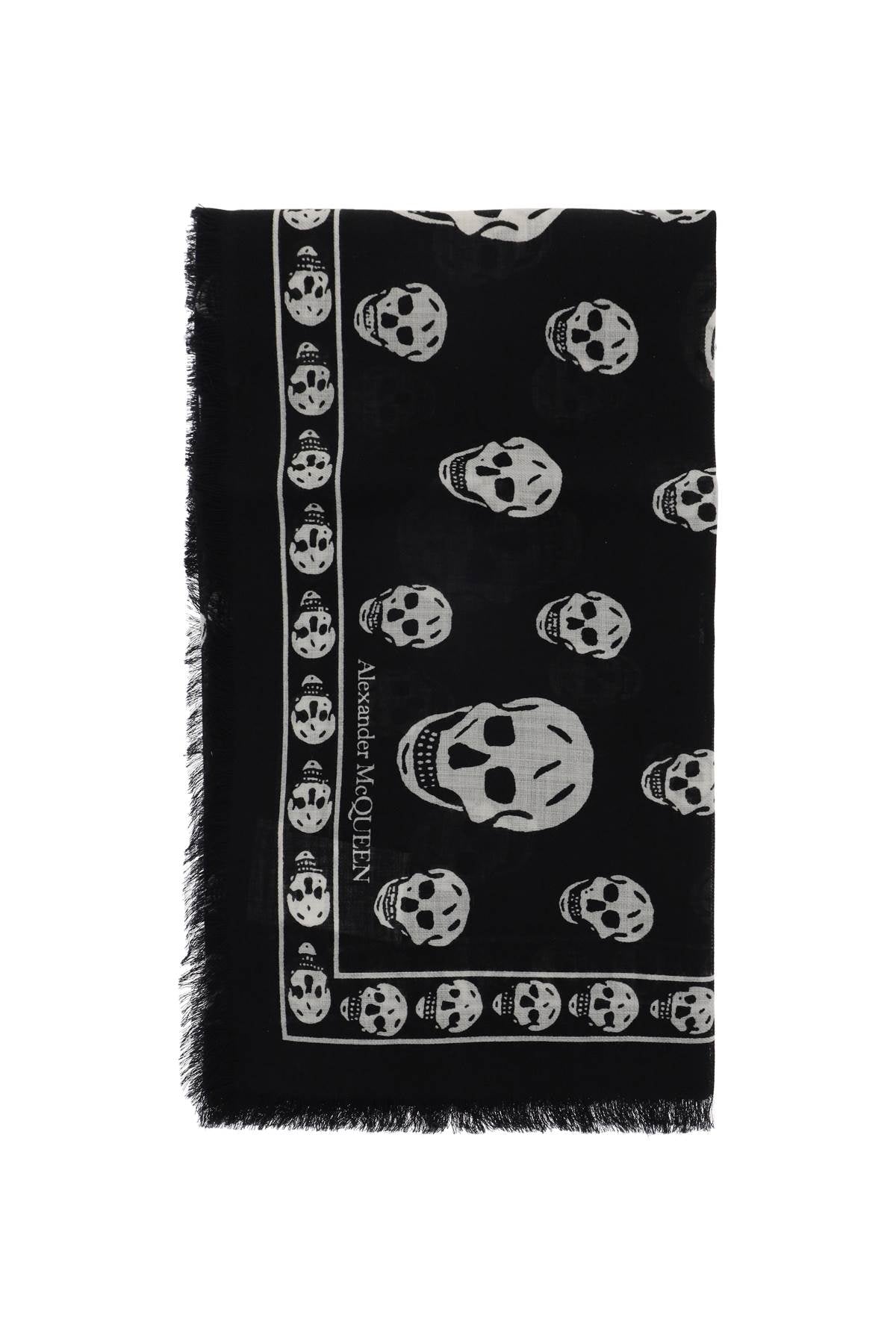 Alexander mcqueen light wool skull scarf