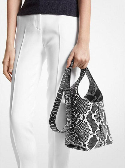 Dede Mini Python Embossed Leather Hobo Bag