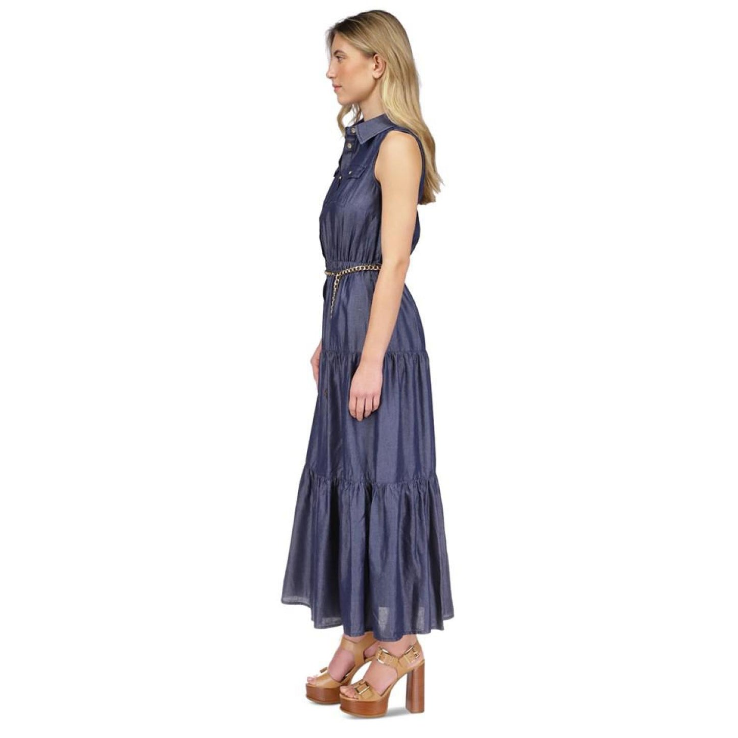 Women's Tiered Maxi Shirtdress, Regular & Petite