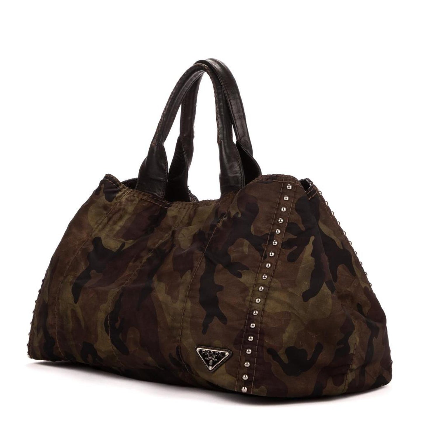 Large Side Studded Camouflage Horizontal Tote