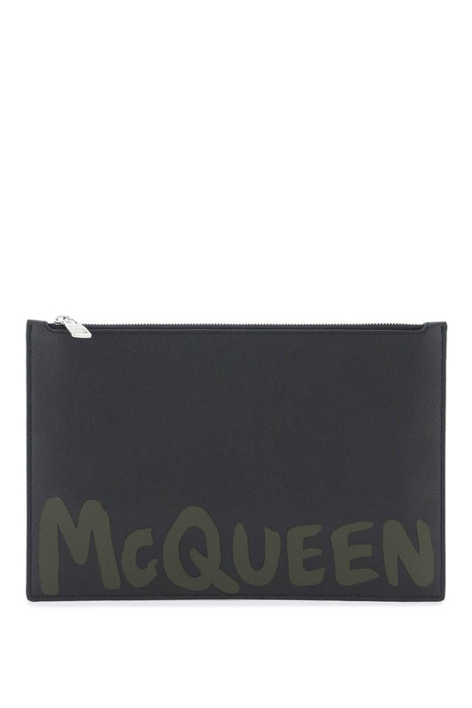 Alexander mcqueen graffiti flat pouch