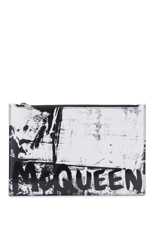 Alexander mcqueen graffiti flat pouch