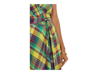 Plaid Crinkled Cotton Dress