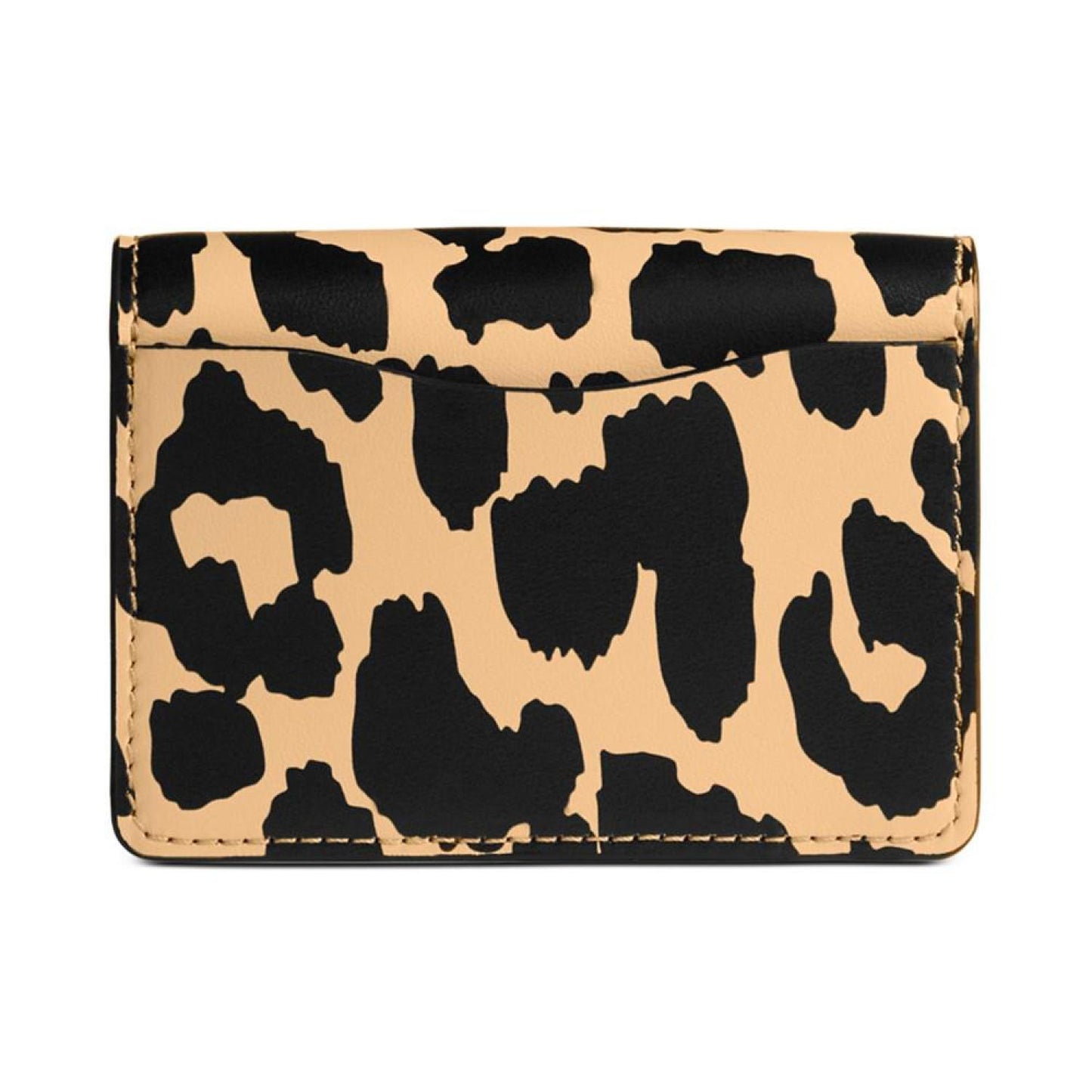 Leopard Printed Leather Card Case on a Chain