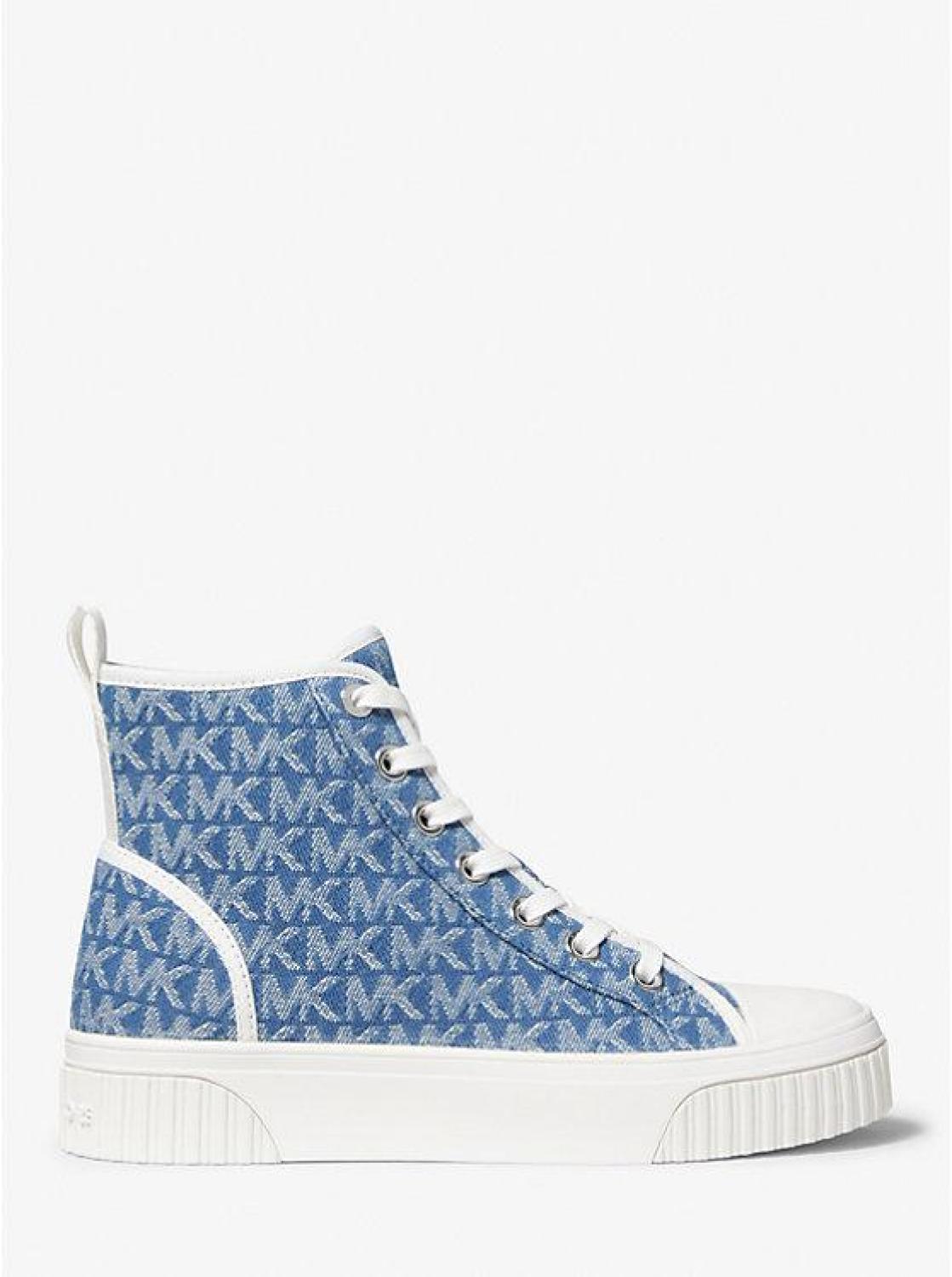 Gertie Logo Jacquard Denim High-Top Sneaker