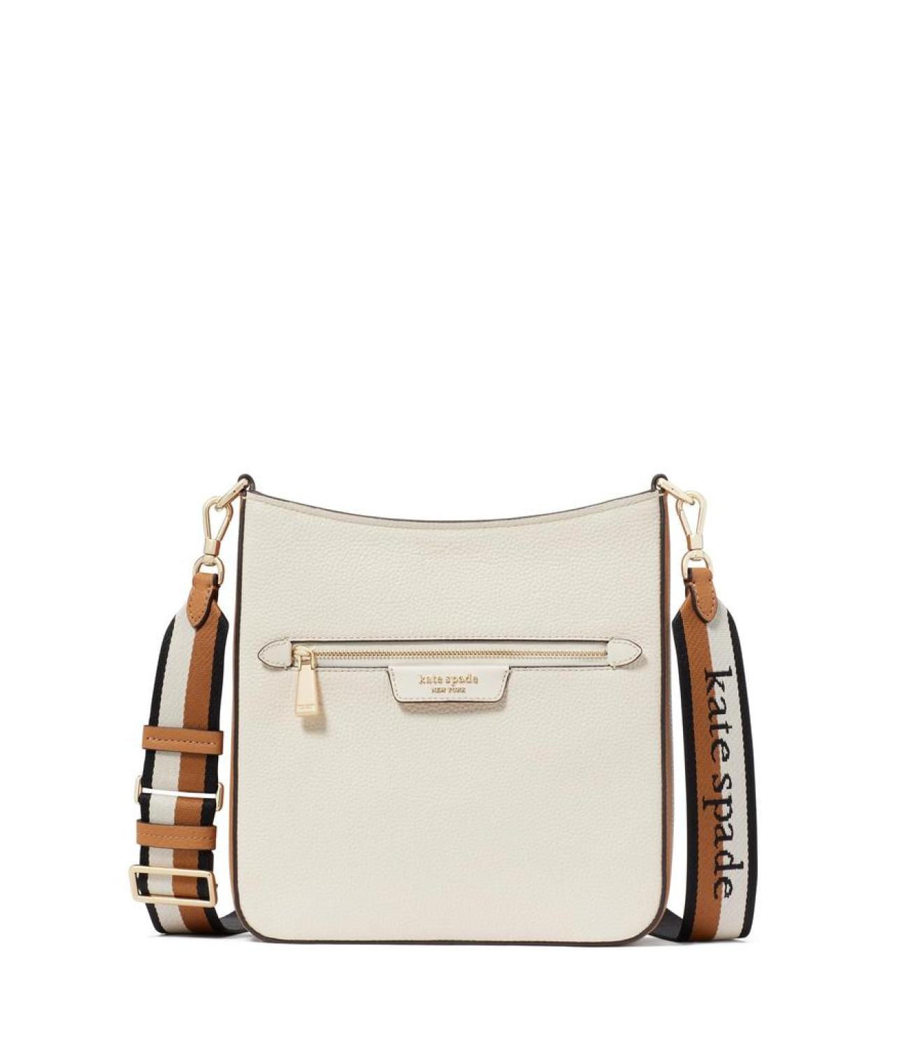 Hudson Colorblocked Pebbled Leather Messenger Crossbody