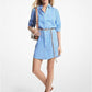 Striped Georgette Belted Shirtdress