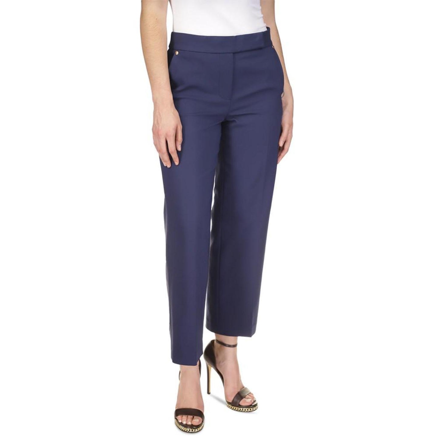 Petite Straight-Leg Flap-Pocket Pants