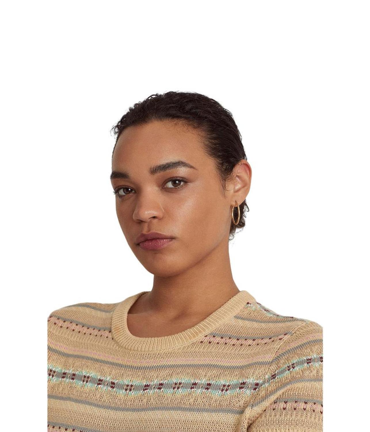 Plus Size Fair Isle Short Sleeve Sweater