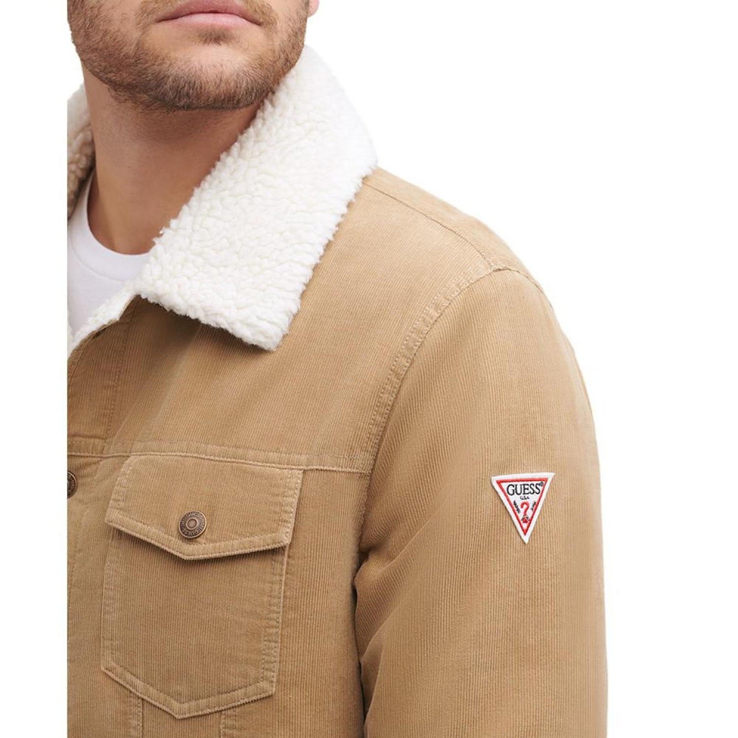 Men's Corduroy Bomber Jacket with Sherpa Collar