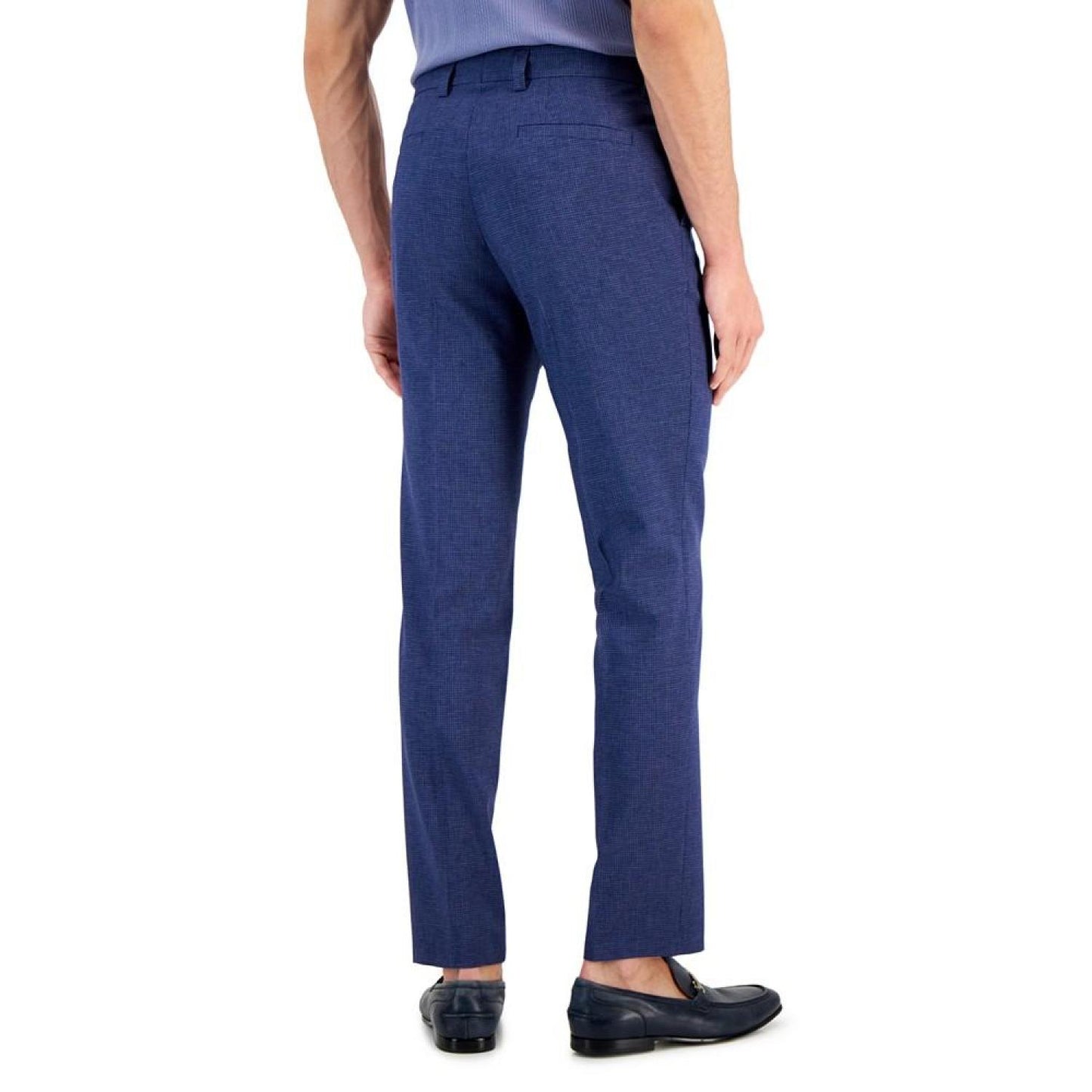 Men's Modern-Fit Micro-Grid Superflex Suit Pants