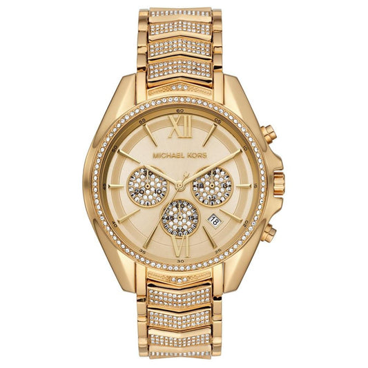 Women's Chronograph Whitney Gold-Tone Stainless Steel Pave Bracelet Watch 45mm