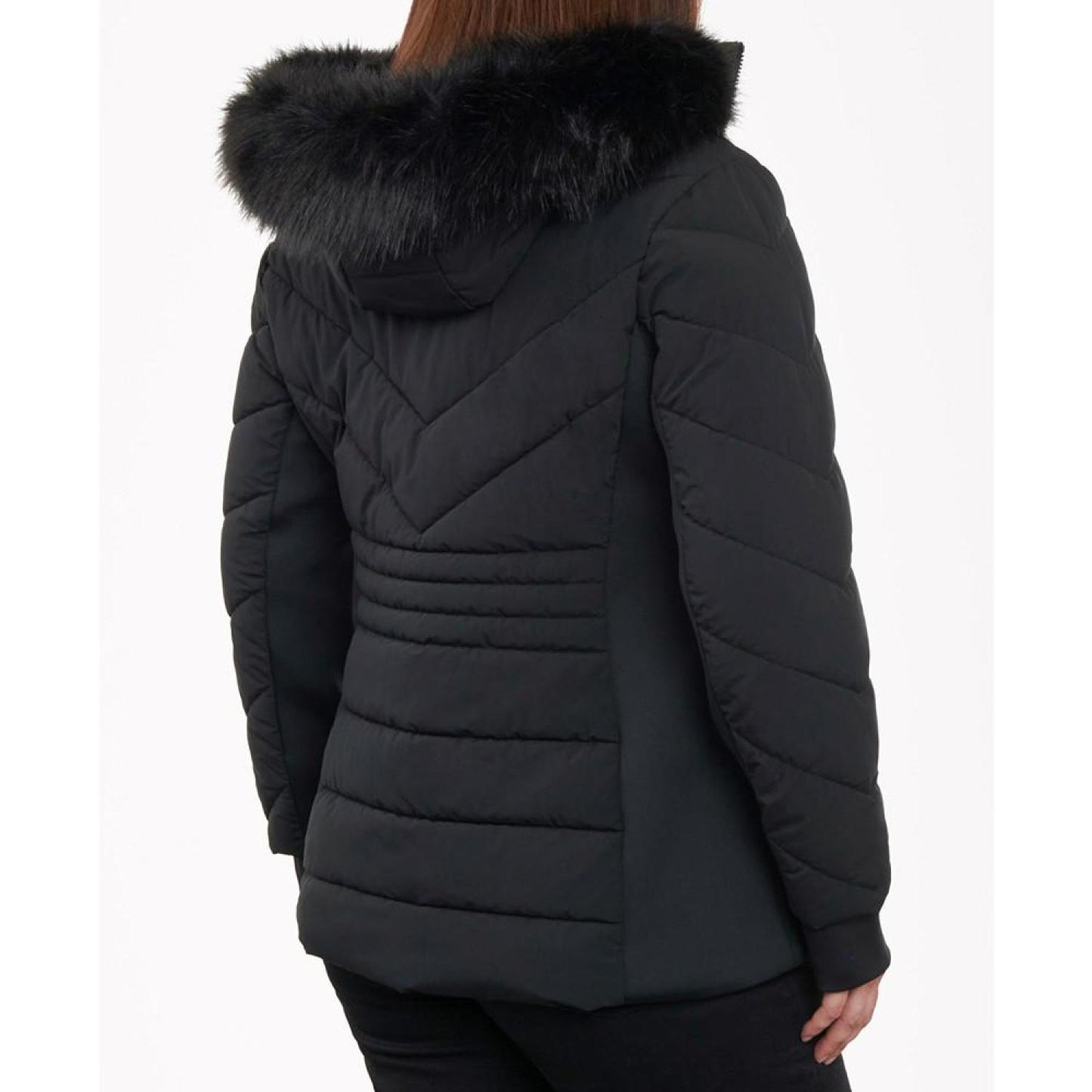 Women's Plus Size Faux-Fur-Trim Hooded Puffer Coat