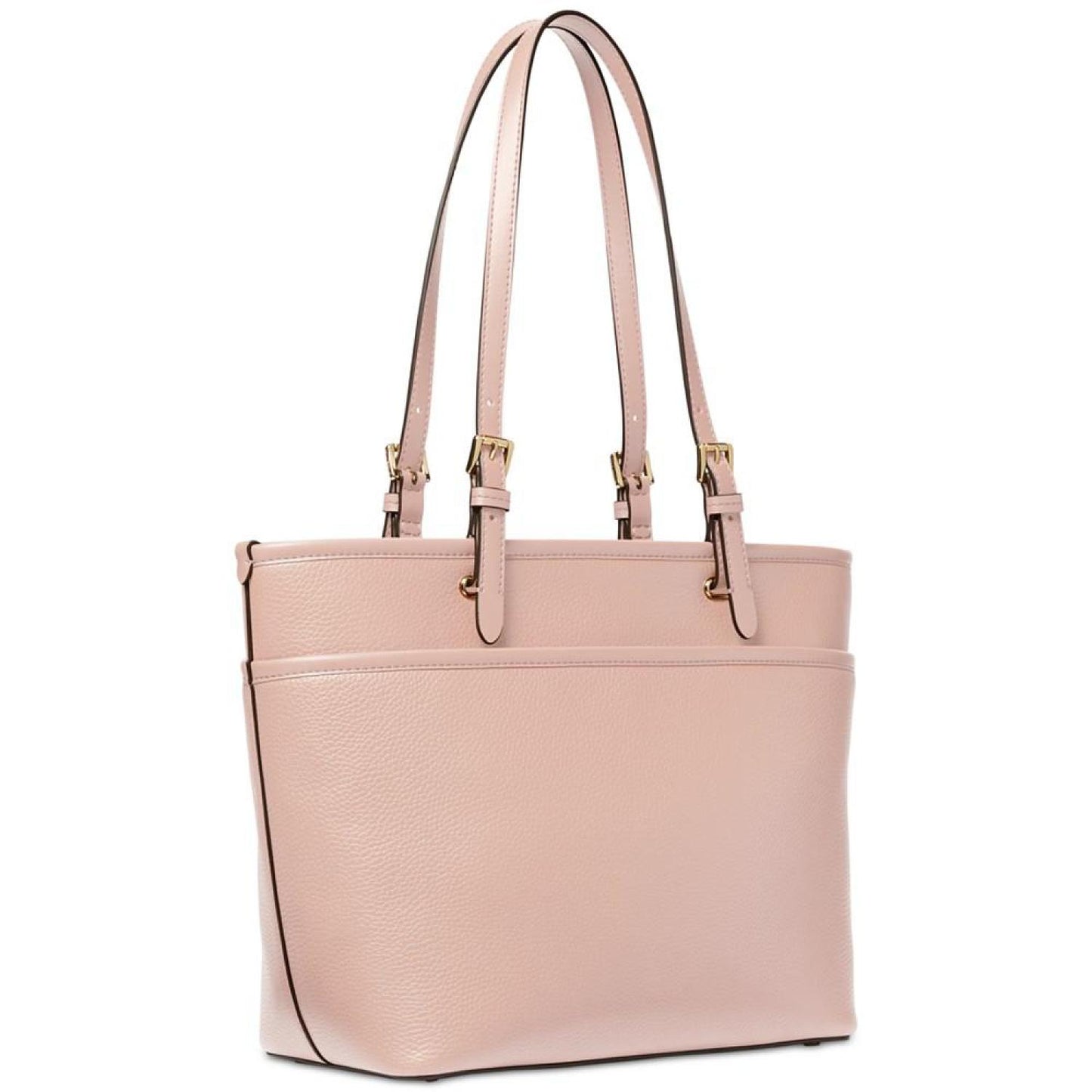 Medium Leather Top Zip Pocket Tote