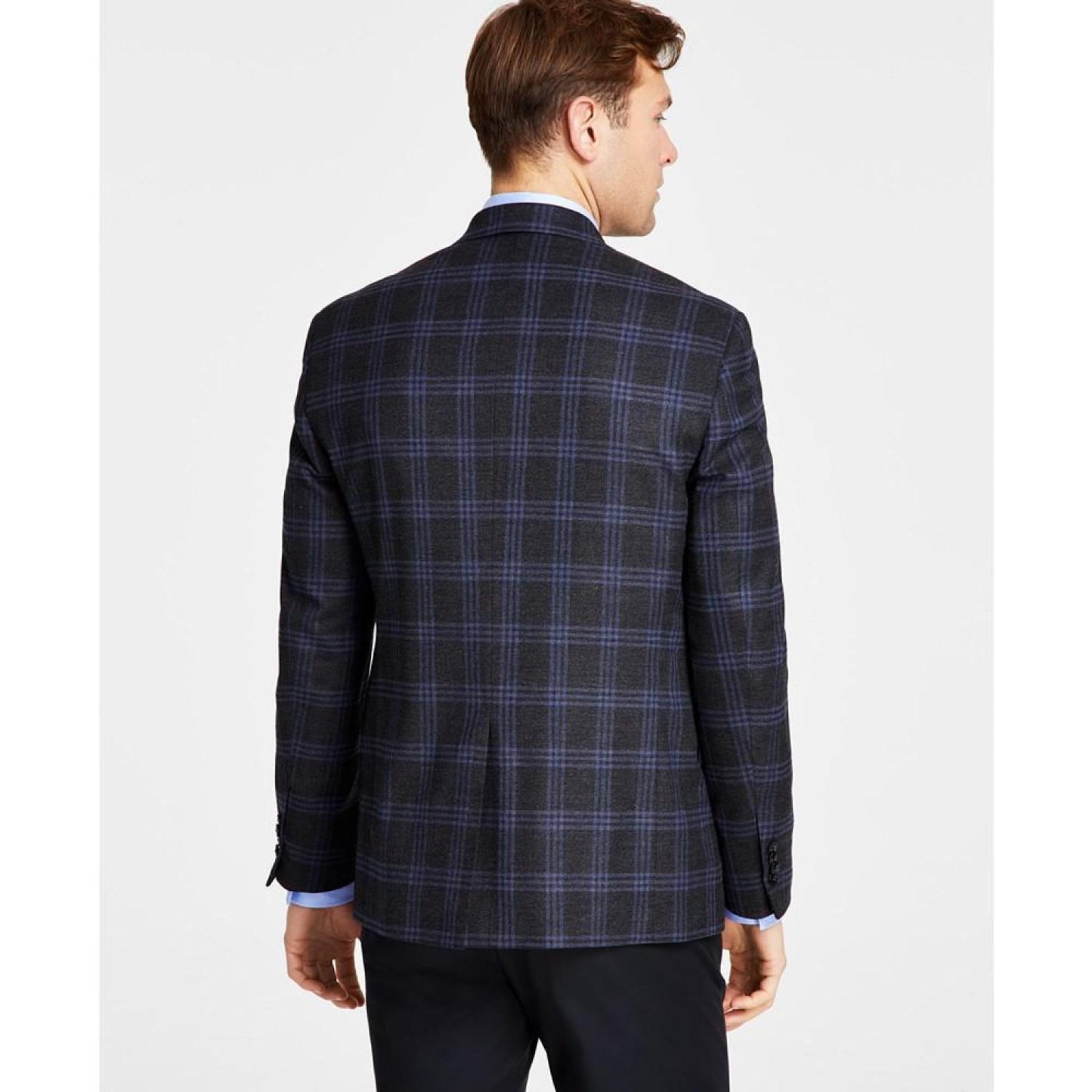 Men's Classic Fit Notch Lapel Plaid Sport Coat