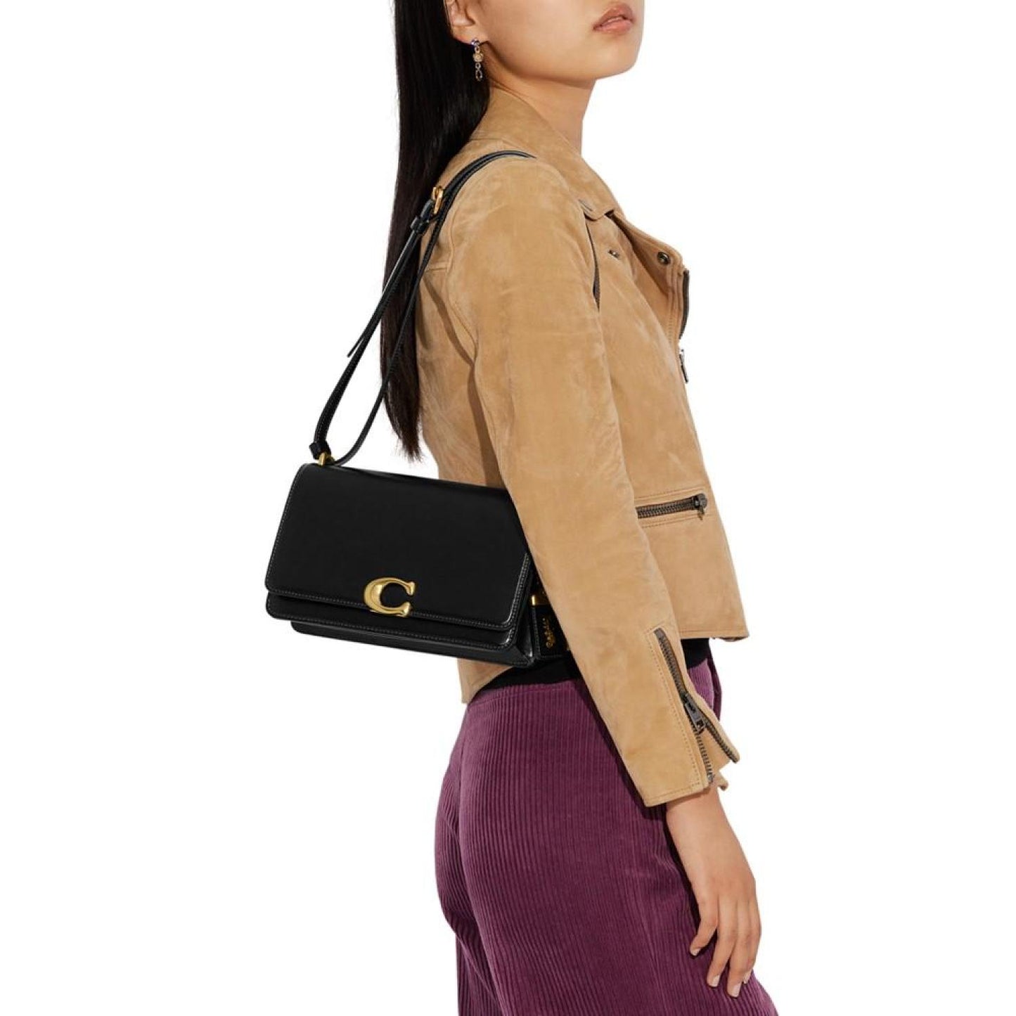 Luxe Refined Calf Leather Bandit Shoulder Bag