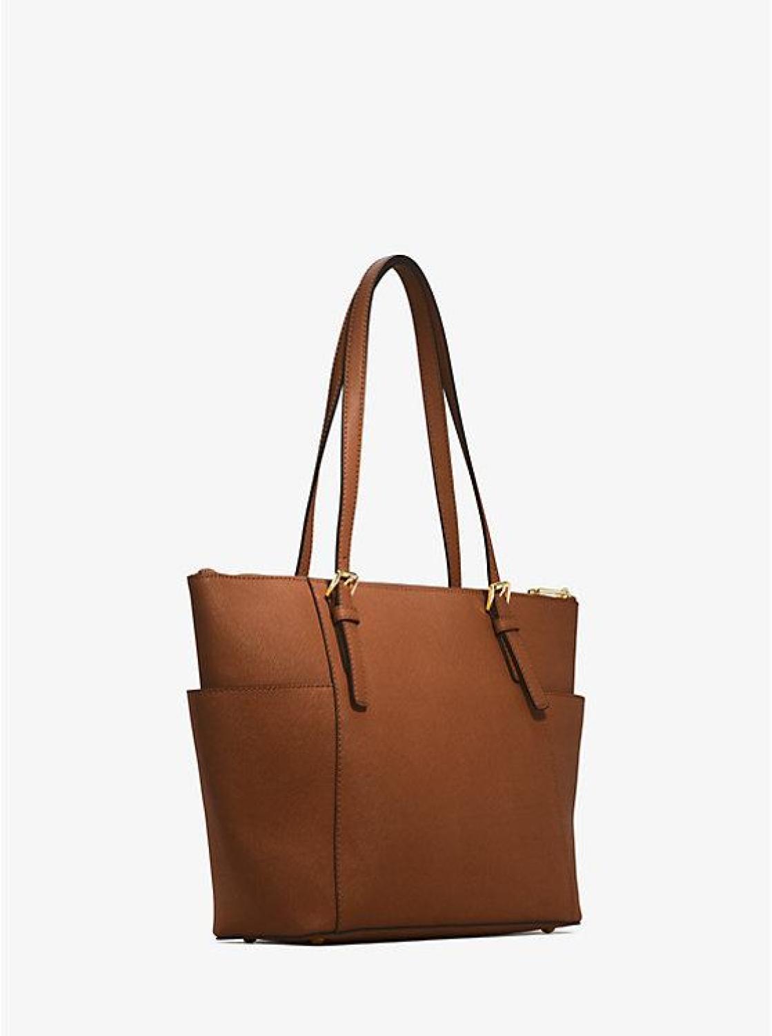 Jet Set Large Crossgrain Leather Top-Zip Tote Bag