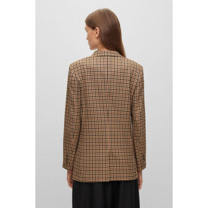 Longline regular-fit jacket in checked material