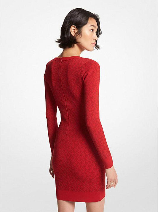 Logo Jacquard Sweater Dress