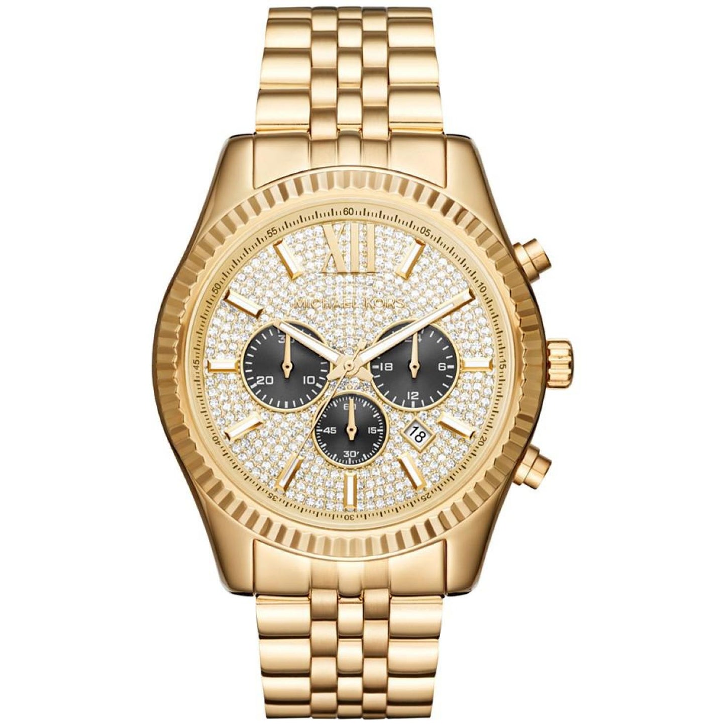 Men's Chronograph Lexington Gold-Tone Stainless Steel Bracelet Watch 44mm MK8494