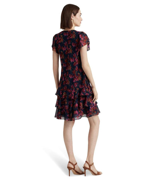 Floral Georgette Drop-Waist Dress