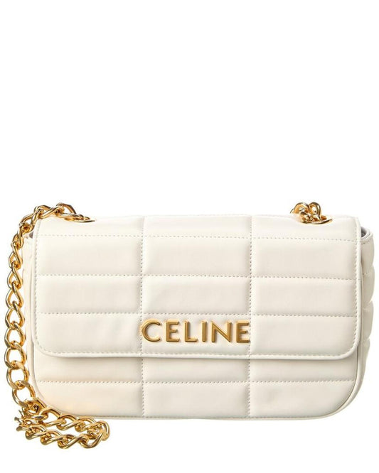 CELINE Monochrome Quilted Leather Shoulder Bag