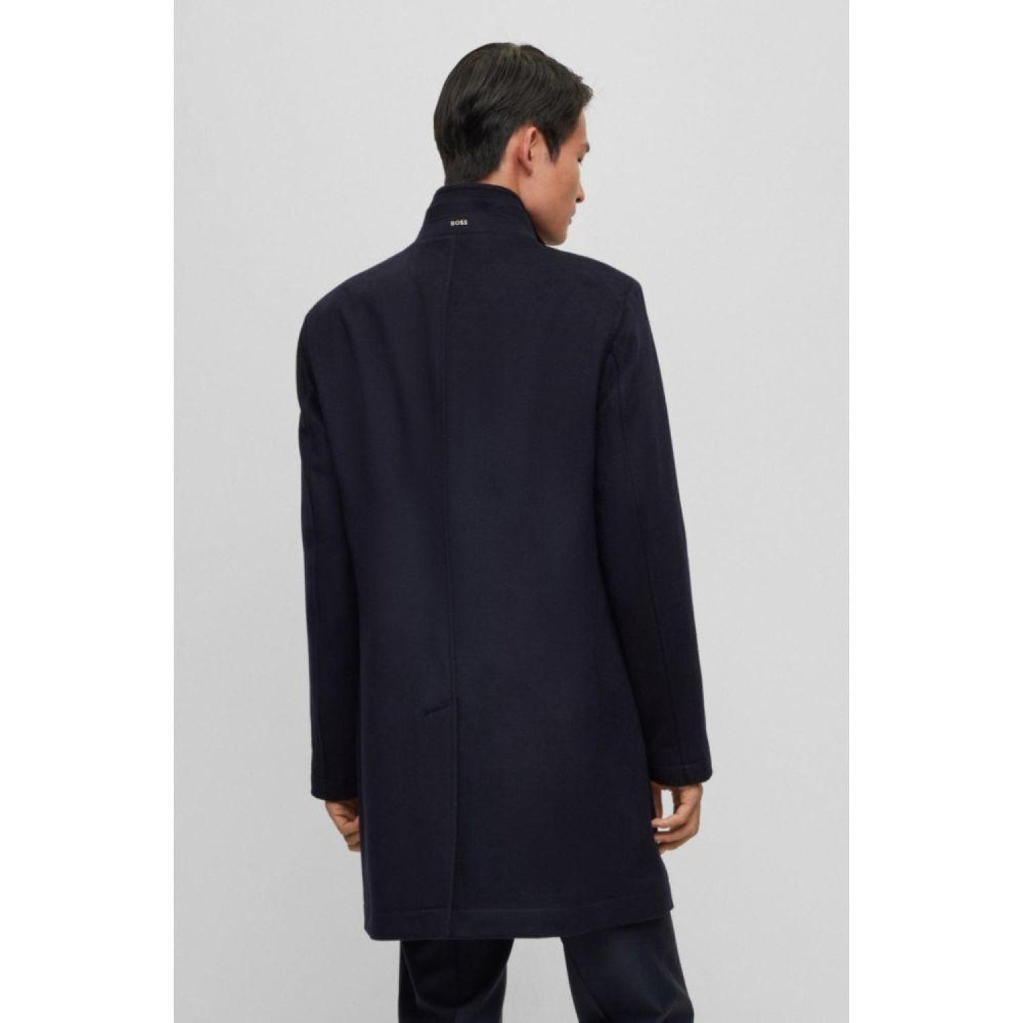 Slim-fit formal coat in virgin wool and cashmere