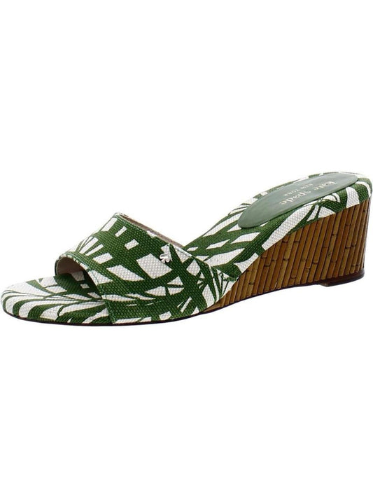 Meena Womens Canvas Floral Print Slide Sandals