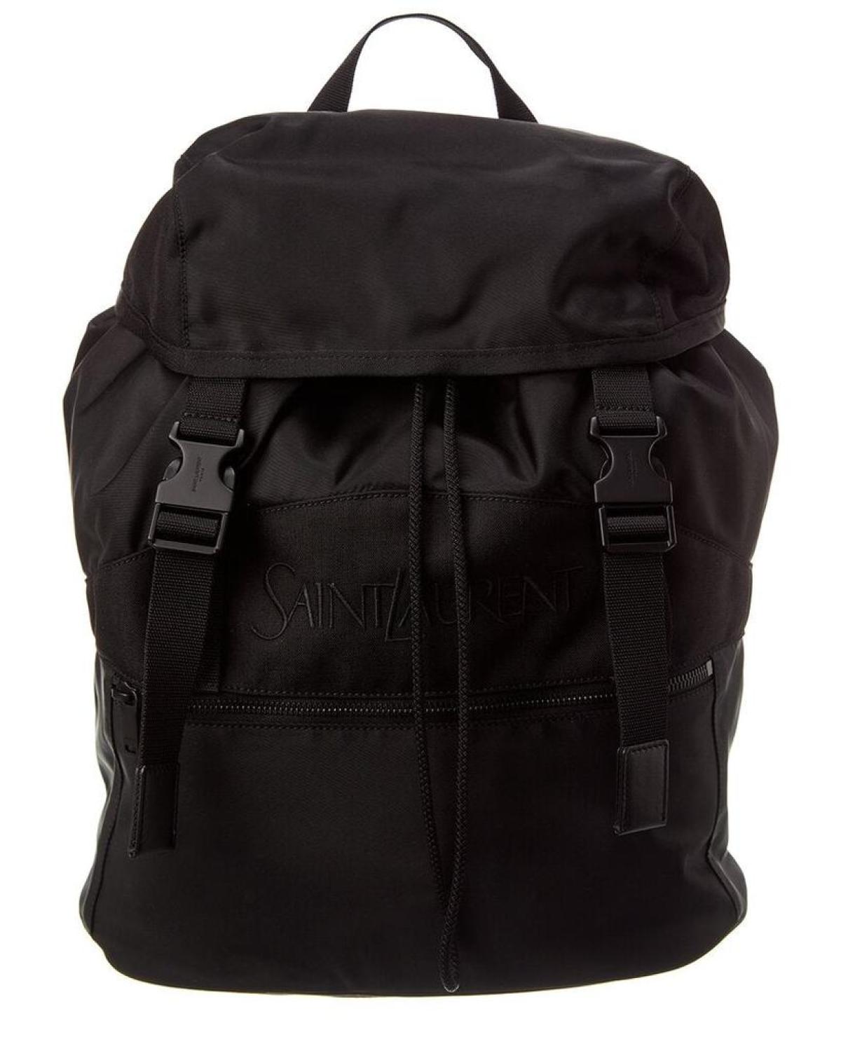 Saint Laurent Leather-Trim Backpack