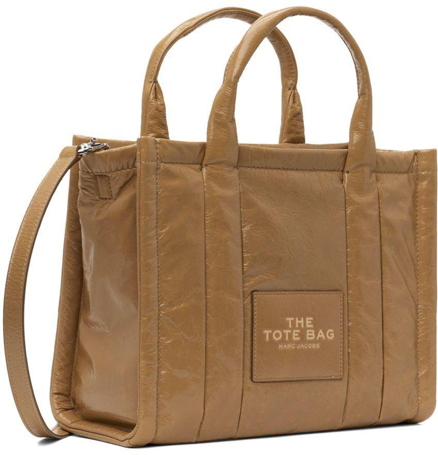 Tan 'The Shiny Crinkle Small' Tote