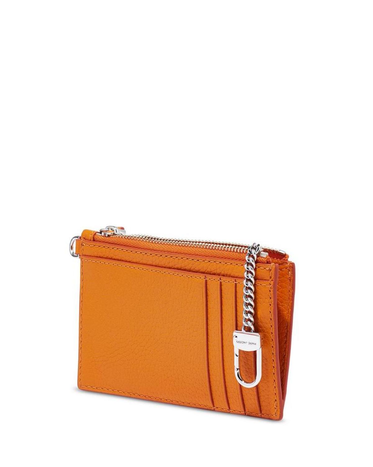 The Leather Top Zip Wristlet