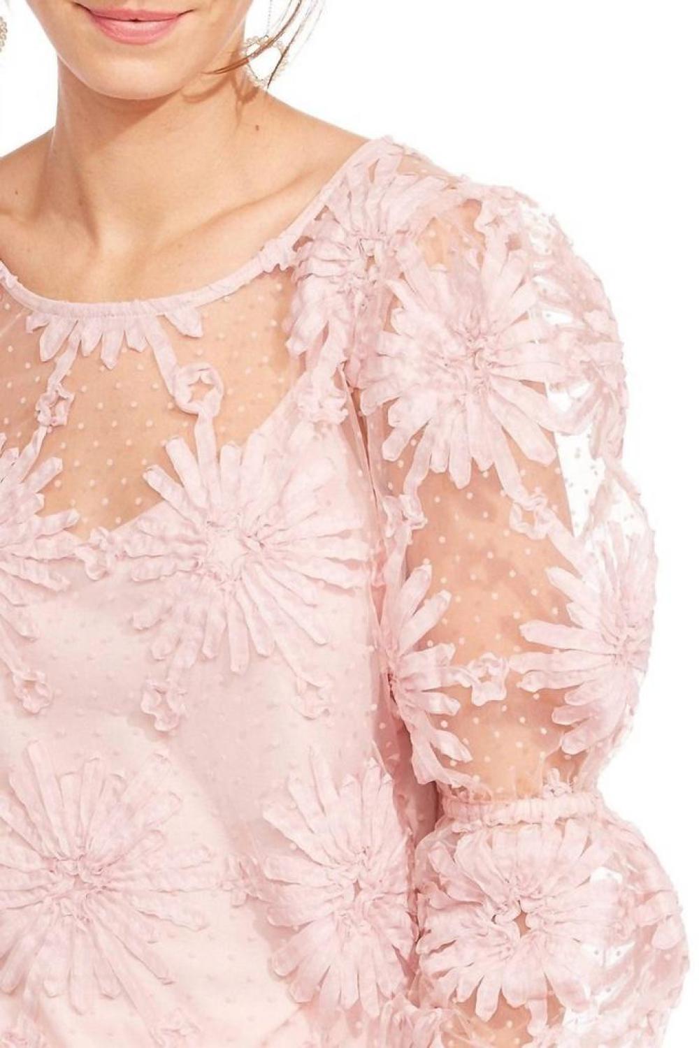 Lace Floral Blouse In Pink