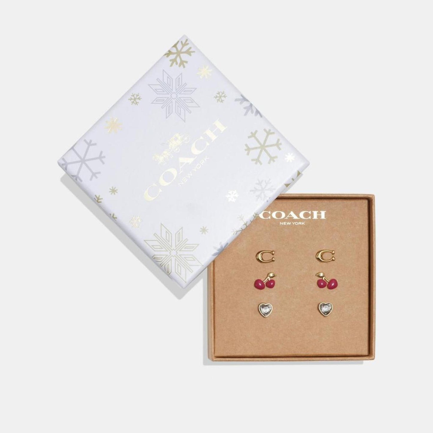 Coach Outlet Signature Cherry Heart Earrings Set