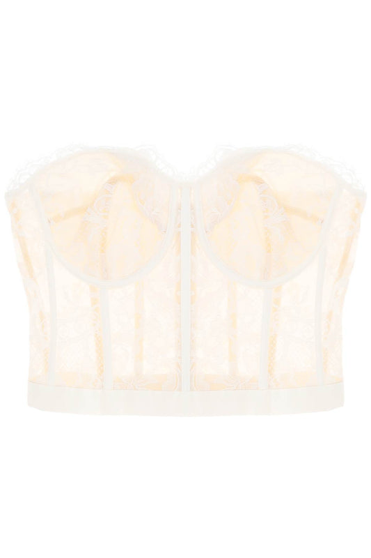 Alexander mcqueen cropped bustier top in lace