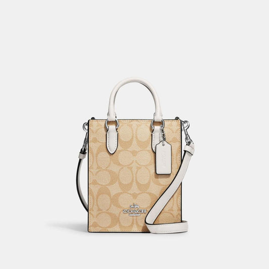 Coach Outlet North South Mini Tote In Signature Canvas