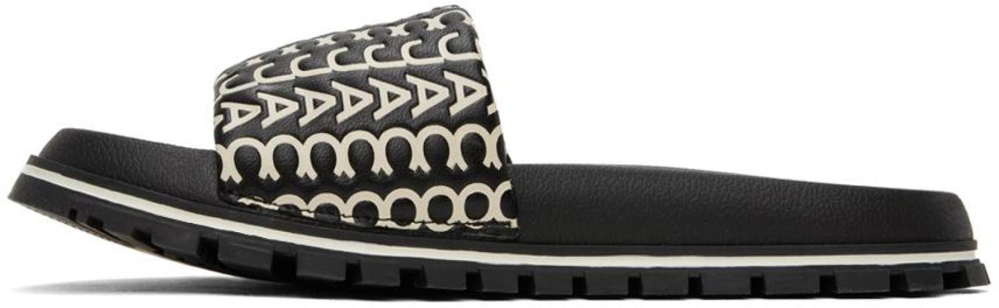 Black & White 'The Monogram Slide' Sandals