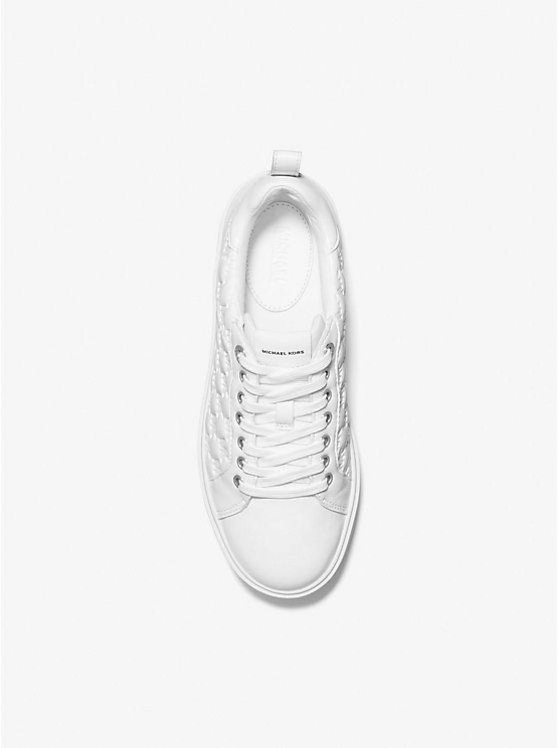 Emmett Logo Embossed Faux Patent Leather Sneakers