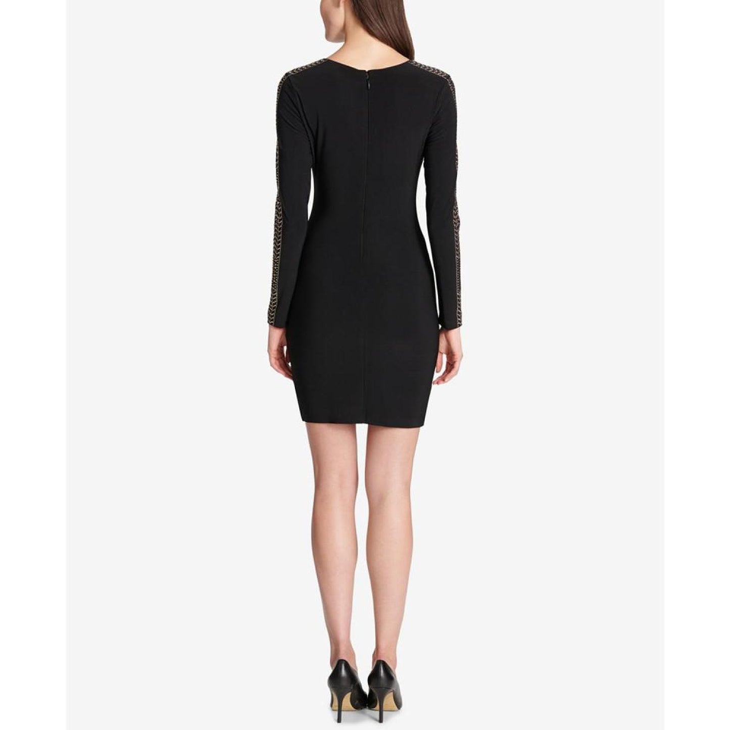 Studded Ruched Sheath Dress